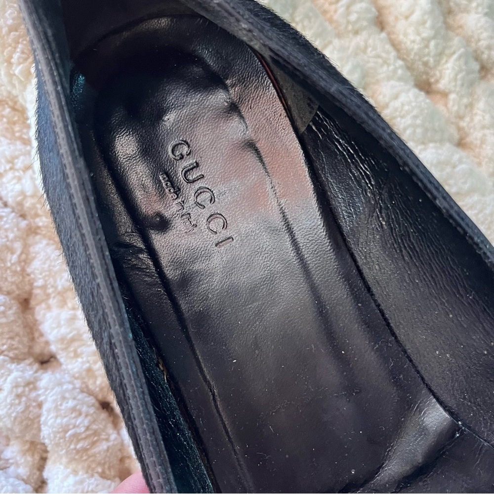 Gucci Bamboo Horsebit Pony Hair Loafer Flats - Picture 5 of 7